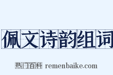佩文诗韵组词是什么意思的图片